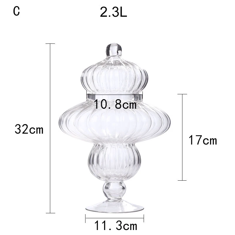 Европейская стеклянная банка для конфет прозрачная бутылка с крышкой конфетный горшок бутылки и баночки для хранения свадебные подарки украшение дома - Цвет: B