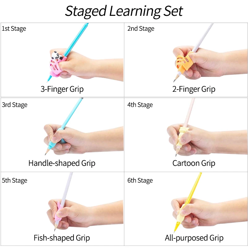 16pcs Pencil holder Grip Children Cute Pen Handle Rod HandWriting Aid Guide Hold Pen Posture Correction for kids gift stationery 3