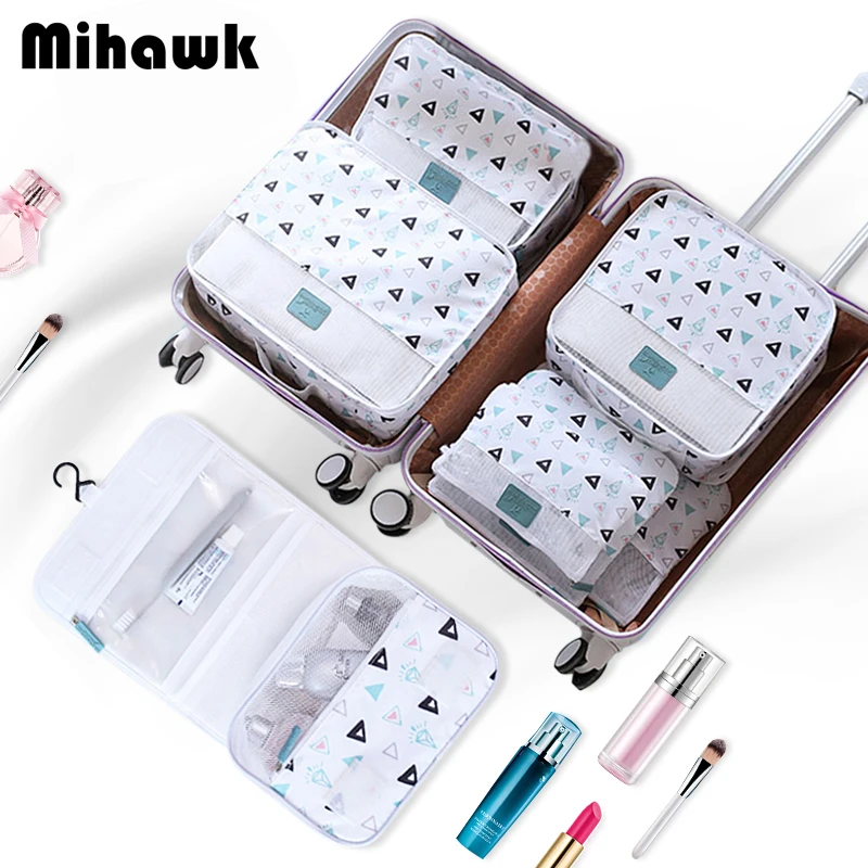 

Mihawk Women Travel Clothes Underwear Bags Set Men Cosmetics Toiletry Wash Organizer Shoes Luggage Suitcase Zip Case Accessories