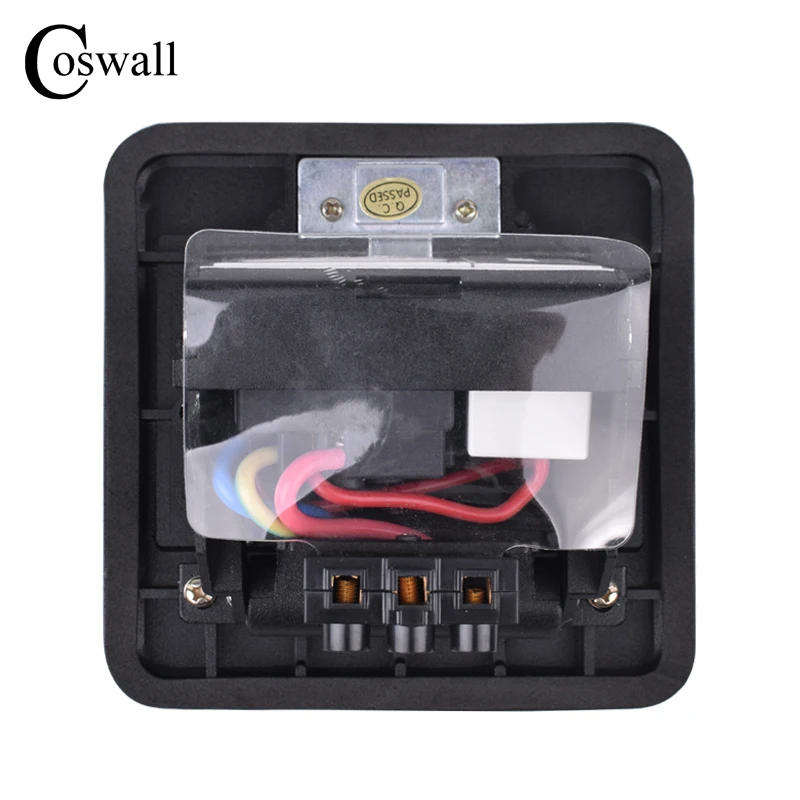  Coswall todo el Panel negro de aluminio Slow Pop Up Floor Socket 16A francés estándar toma de corri