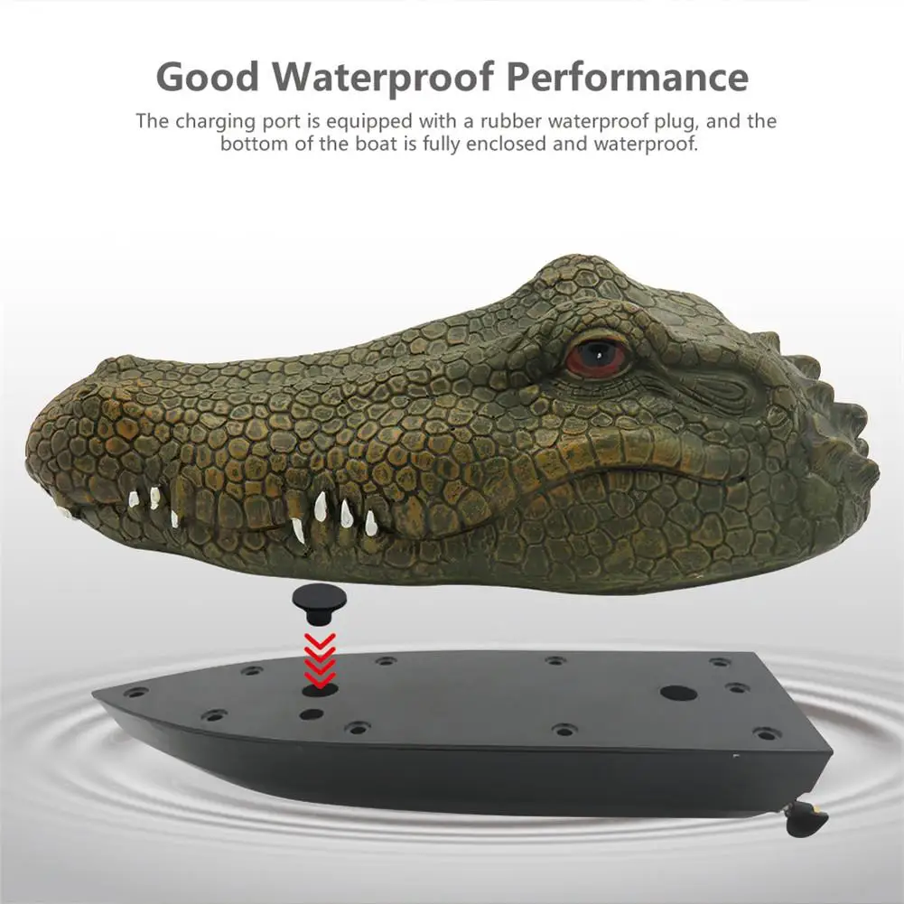 Flytec V002 2,4 ГГц имитация крокодиловая игрушечная лодка Водяной плавающий корабль с дистанционным управлением игровая быстроходная лодка для детей