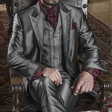 Индивидуальный заказ жениха смокинги друзей жениха Vent тонкий костюм подходит Лучший мужской костюм Свадебный Жених одежда(куртка+ брюки+ жилет