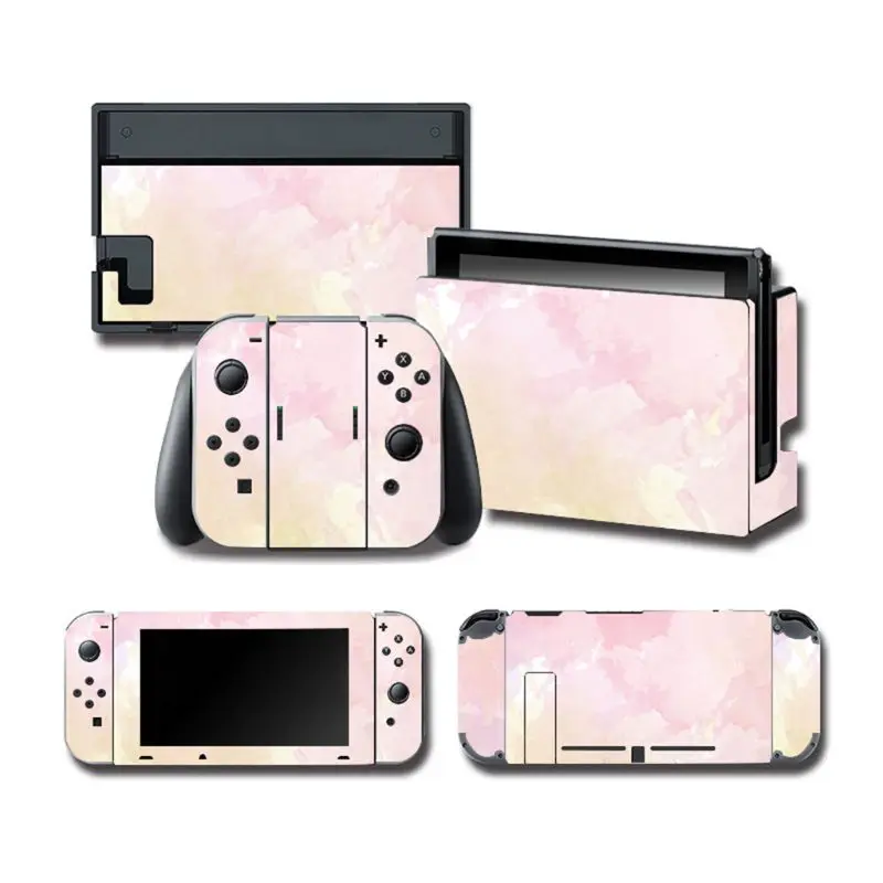 1 Set Full Body Protective Cover Skin Colorful Sticker Art Decals for NS Switch Game Console Joy-Con Controller Decorative 