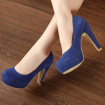 

SARAIRIS 2020 ELegant spring office ladies high heels platform slip on flock women shoes pumps female