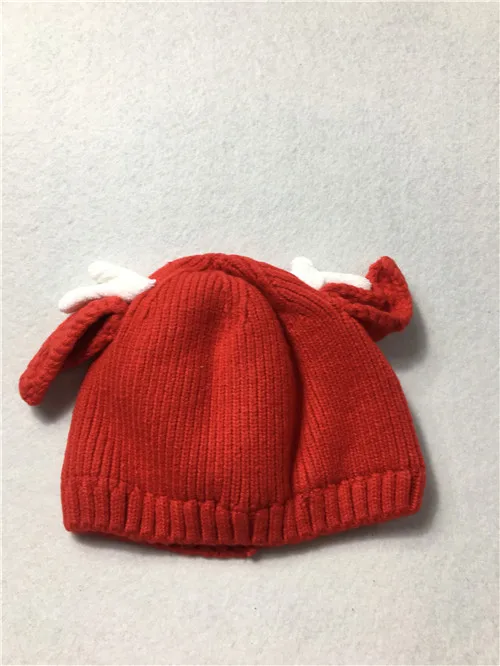 Детская шапка Skullie Beanies для мальчиков и девочек, зимняя шапка с рождественским рисунком лося, роговыми ушами, теплые эластичные модные аксессуары - Цвет: 10