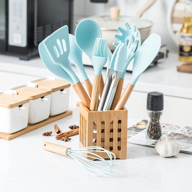 12pcs Kitchen Cooking Silicone Utensils Set Non-stick Kitchenware Spoon Set New 12pcs Kitchen Cooking Silicone Utensils Set Non-stick Kitchenware Spoon Set New