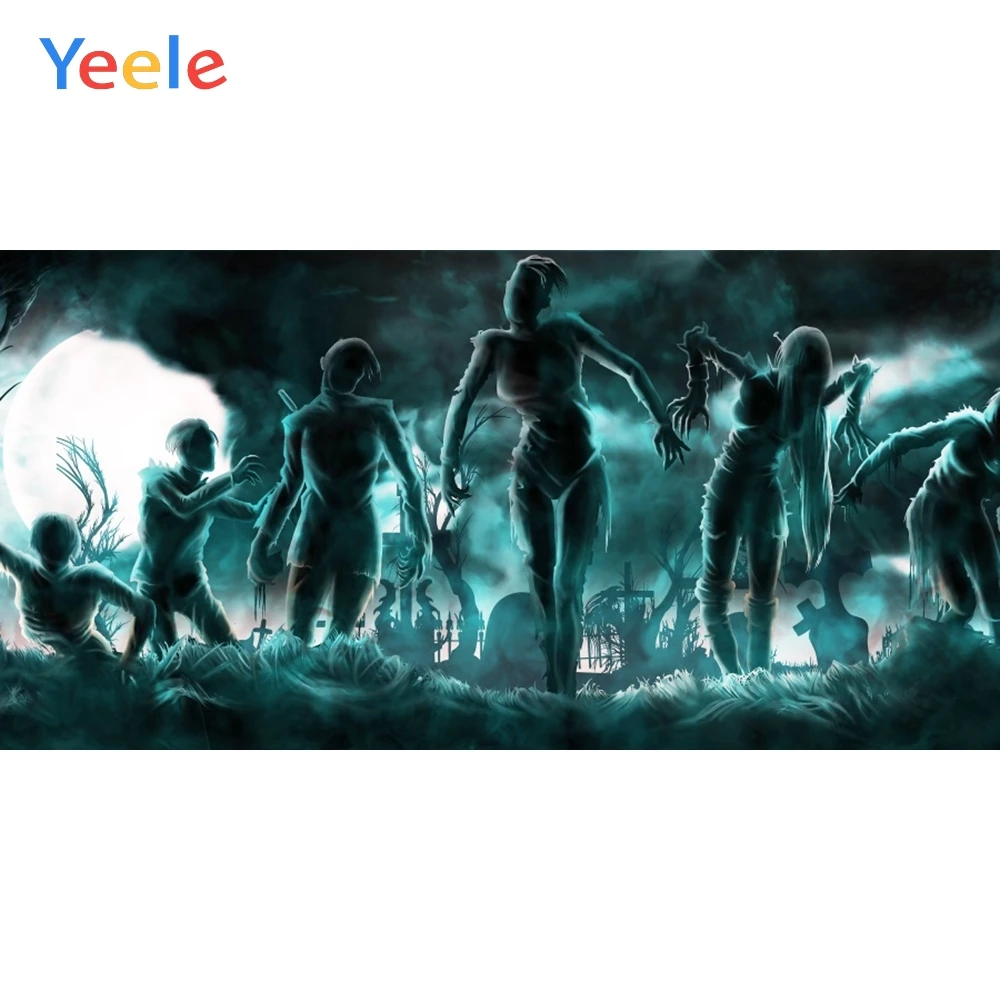 

Yeele Halloween Photocall Zombies Fog Tombs Scary Photography Backdrops Personalized Photographic Backgrounds For Photo Studio