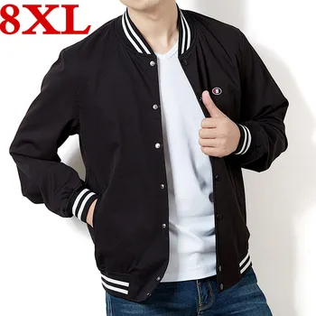 

plus size 8XL 7XL Spring and Autumn Casual Business Casual Fashion Baseball Jacket Men's Jacket Brand Clothing