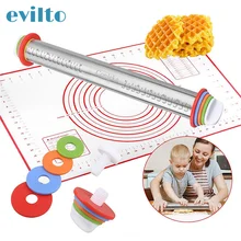 17 дюймов Регулируемая Скалка с антипригарным силиконовым ковриком для выпечки торт Скалка тесто коврик лоток внутренний вкладыш колодки выпечки Кондитерские инструменты