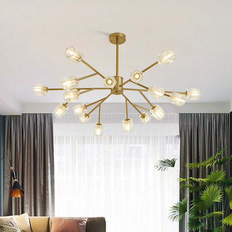 long chandelier Modern Led Crystal Ceiling Chandelier Corridor Aisle Balcony Bedroom Living Room Home Indoor Hexagon Cup Pendant Lights Fixtures chandeliers