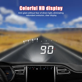 

X5 Car HUD OBD II Head-Up Display Overspeed Warning System Projector Windshield Auto Electronic Voltage Alarm