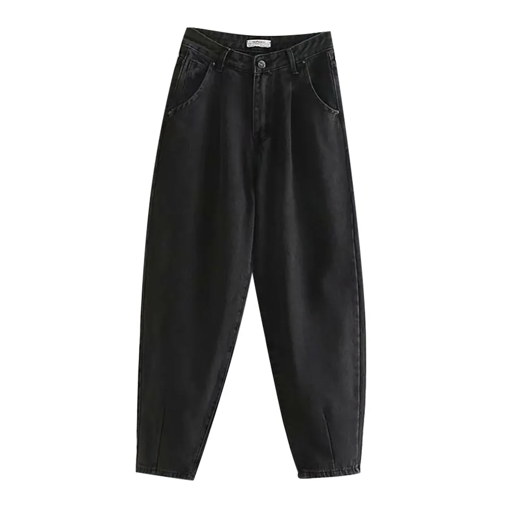 Vaatteet negro traje весенние модные Женские однотонные повседневные джинсы с высокой талией и карманами
