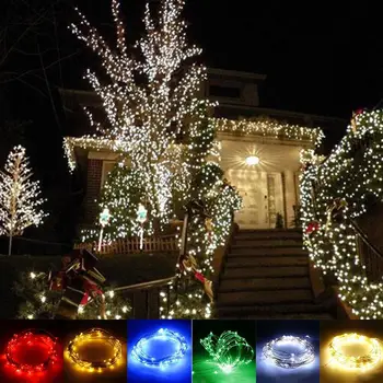 

Christmas Waterproof Garden Lamp Home Decor String Strip Copper LED String Strip 5M Wire 50LED Lights AA