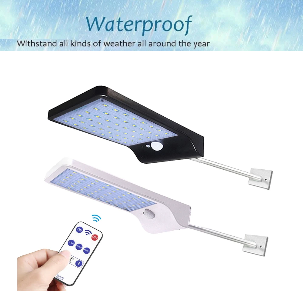 

48/36 LED Solar 3 Mode Motion Sensor Wireless Solar Power Lamp Floodlight Garden Spotlight Outdoor street Wall Lamp w metal pole