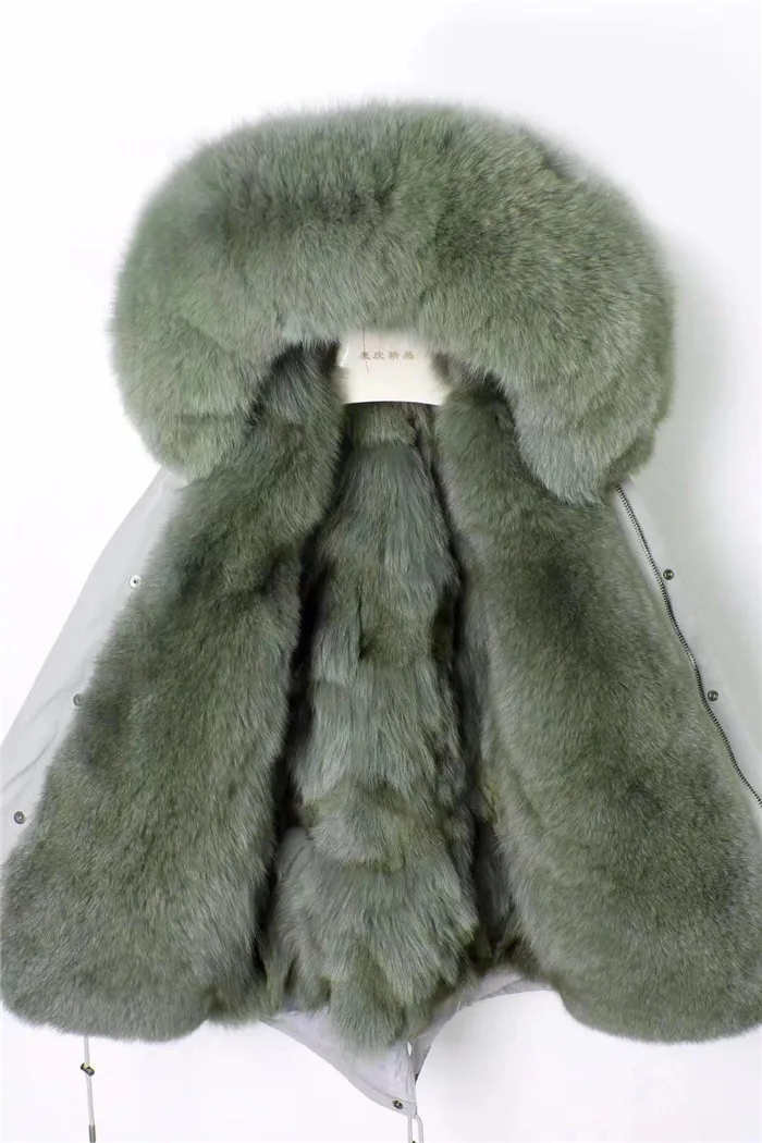 Chaquetas Mujer Женская парка из натурального Лисьего меха, зимняя меховая подкладка из натурального Лисьего меха, пальто для женщин
