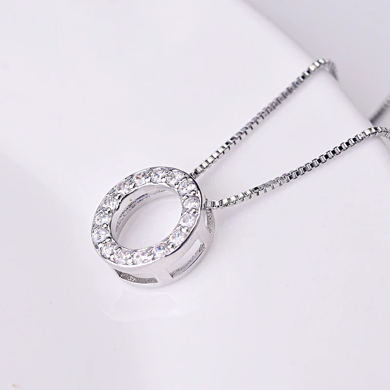 Silver Zircon Pendants Necklaces