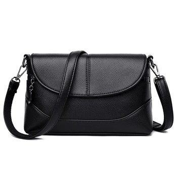 

Litchi Soft Leather Handbags Shoulder Sling Soft Leather Bag Fashion Simple Shoulder Diagonal Bag