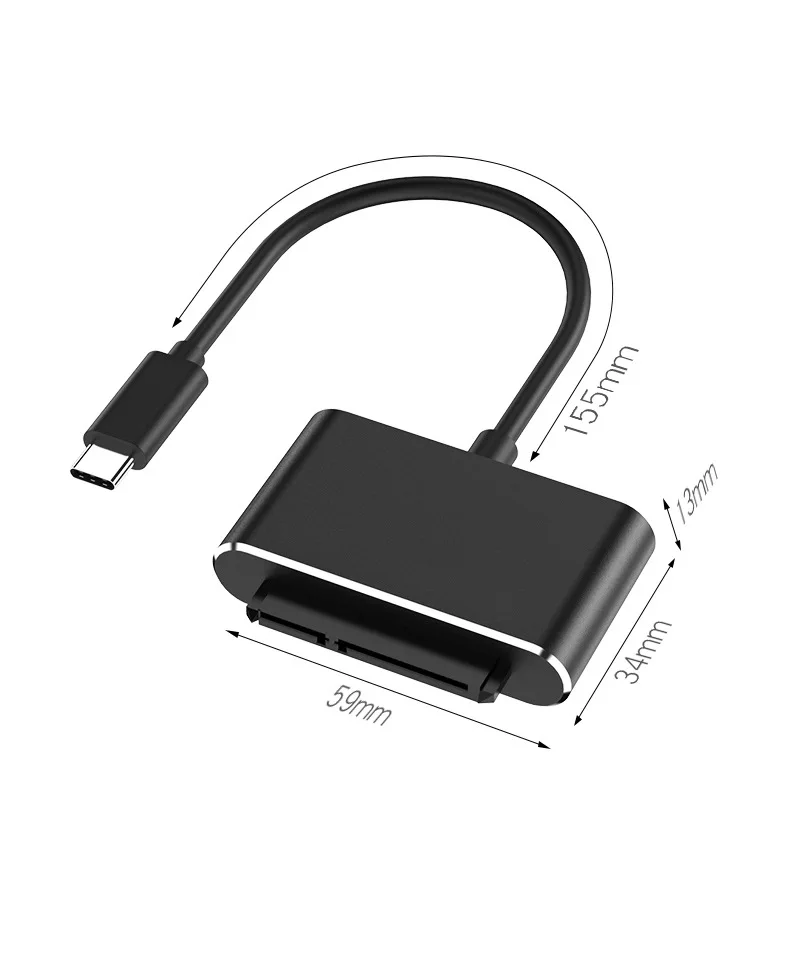 Type-C black Кабель для легкого привода type-C-SATA 2,5 дюйма Кабель-адаптер для жесткого диска USB-Sata кабель для легкого привода - Цвет: Type-C black