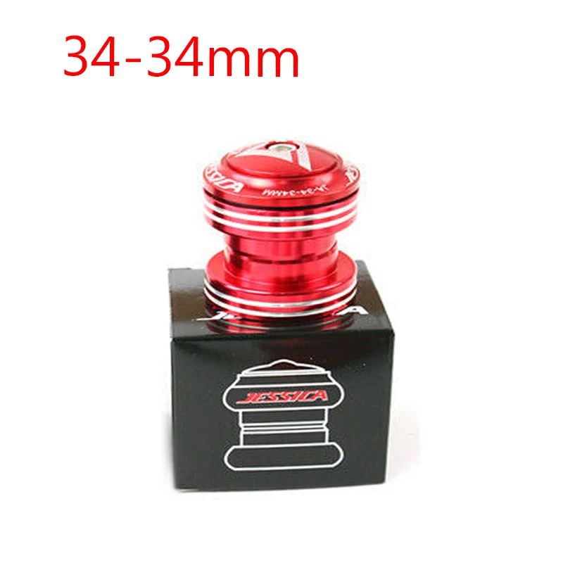 Red 34-34mm Велосипедная рулевая колонка подшипники 34/44/44-55/44-56 мм алюминиевый дорожный велосипед конические гарнитуры велосипед аксессуары Подходит 28,6 мм вилка рамы - Цвет: Red 34-34mm
