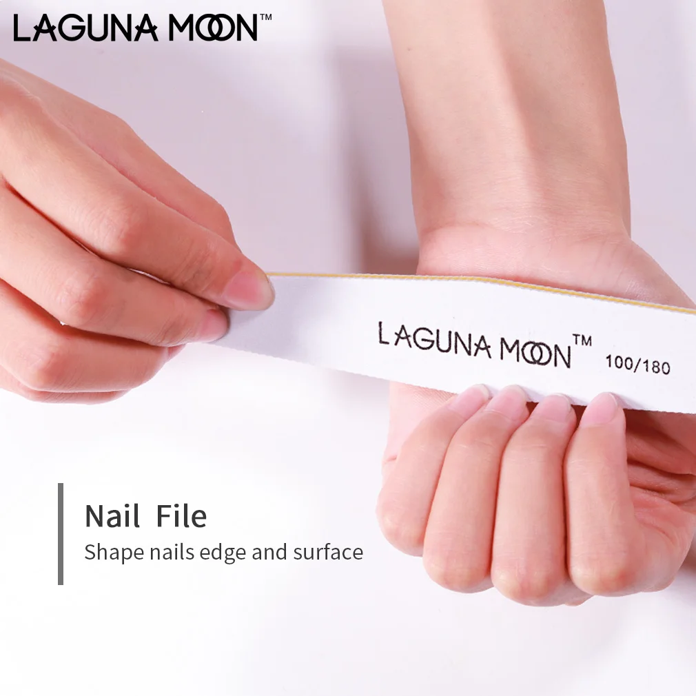 Lagunoon 5 шт./лот буферная 220/240 пилочка для ногтей 100/180 Наждачная доска пилка для полировки ногтей салонные маникюрные инструменты