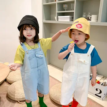 

Children's Denim Overalls Baby Jeans Bib Pants Baby Boys Girls Trousers Infant Clothing Toddler Babies Pants Little Kids 1-6 Yrs