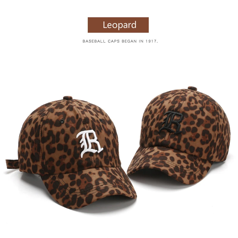 

SLECKTON Baseball Cap for Women Fashion Snapback Hat Leopard Embroidery Caps Ladies Ponytail Hats Cotton Peaked Cap Adjustable