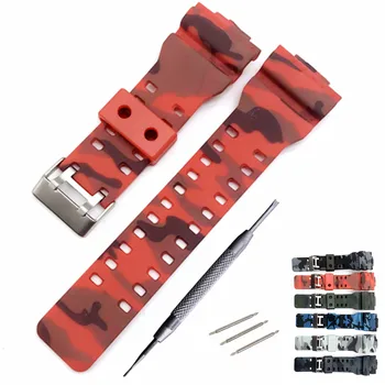 

Silicone Camouflage Watch Band Belt 16mm Rubber Wrist Watch Strap for Casio G-shock GW-8900 GSL-8900 GSL-100 GA-300 GD100/110