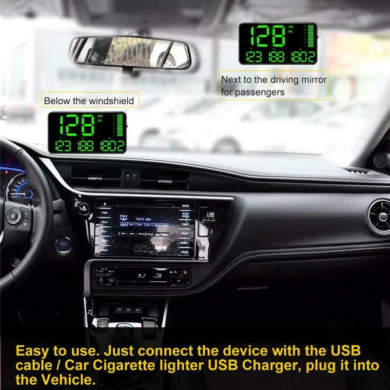 Набор HUD Спидометр gps цифровой Overspeed черный аксессуары инструмент DC5V C90