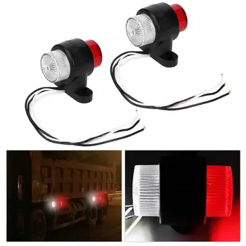 

2 Pcs 8 LED Truck Side Light Indicator Lamp Warning Marked Indicator light for Trailer 10-30V Red + White Light