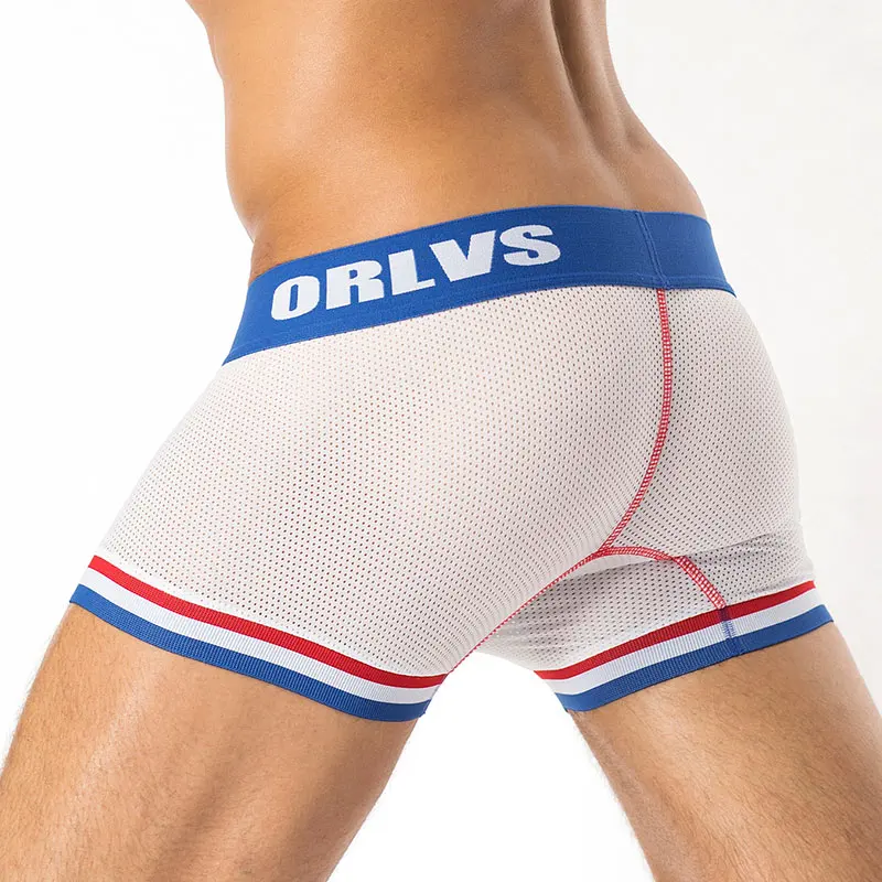 Трусы боксеры мужские сетчатые хлопковые шорты из спандекса модное нижнее белье