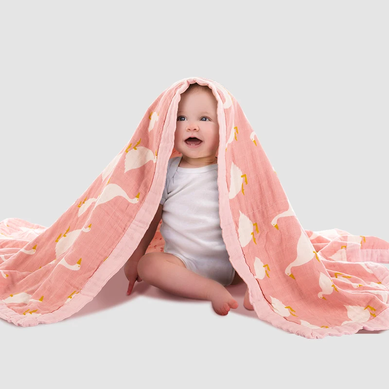 BabyGreat новорожденных Одеяло Муслин Хлопок Постельное белье супер мягкий, 4-слоистые Детские Пеленальное Одеяло s Детский банный 120*120 см