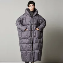 Новое поступление Зима женское повседневное свободное стильное пальто толстое длинное пуховое пальто с капюшоном теплая верхняя одежда пальто размера плюс wj1306