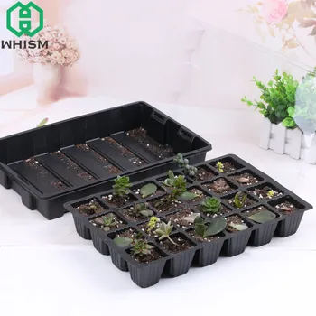 

24 Cells Plastic Flower Pot with Cover Seeds Seedling Tray Sprout Plate Nursery Pots Tray Box for Gardening Flower Pots Planters