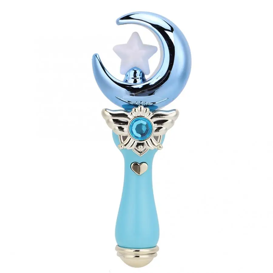 Девочки принцесса Светодиодный Волшебная палочка светящаяся палочка звук Косплей игрушка на Хэллоуин сценическое представление - Цвет: Синий