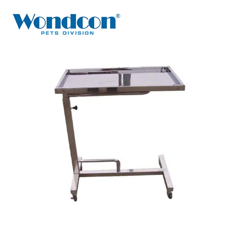 

Wondcon Veterinary equipment mobile Medical table Stainless Steel lifting surgical auxiliary table for animal Save space