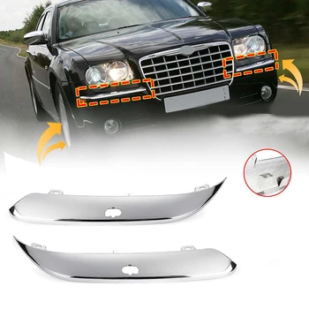 

Car ABS Chromium Front Bumper Light Cover Bumper Trim Protector Strip Moulding with Holes for CHRYSLER 300C 2005-2011