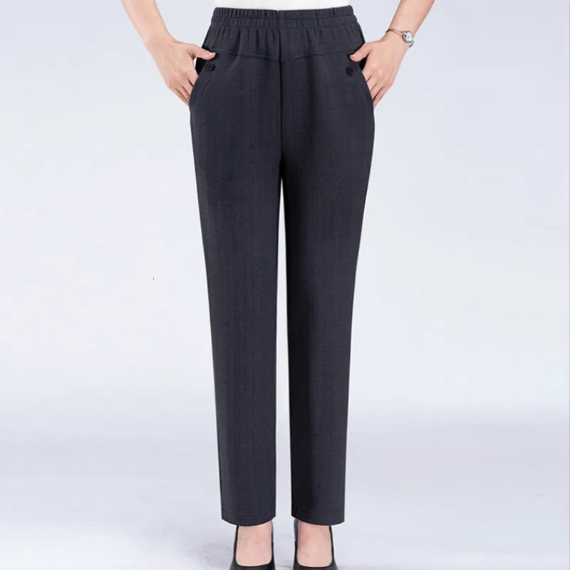 

Pants Women 2019 Spring Autumn Straight Pockets Plaid Pant Casual High Waist Korean Trousers Pantalones Mujer Plus Size