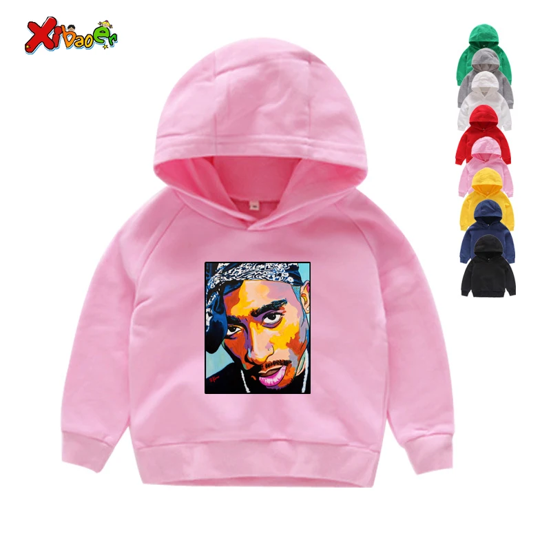 Толстовки с капюшоном для детей модные 2pac в стиле хип хоп Swag забавные толстовки и