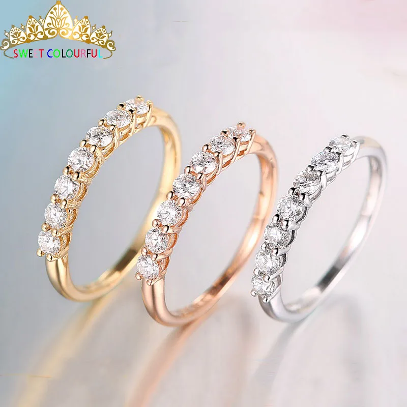 14K Золотое кольцо Moissanite алмазное кольцо обручальное кольцо с национальным сертификатом D006