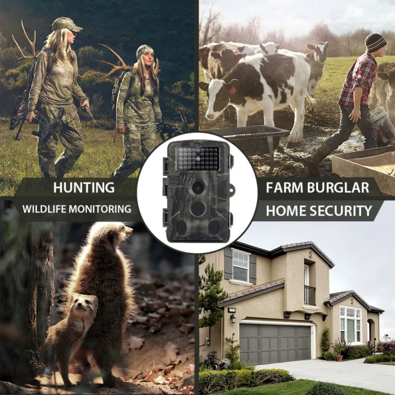 16MP 1080P Wildlife Trail Camera Photo Trap Infrared Hunting Cameras HC802A Wireless Surveillance Night Vision Cameras