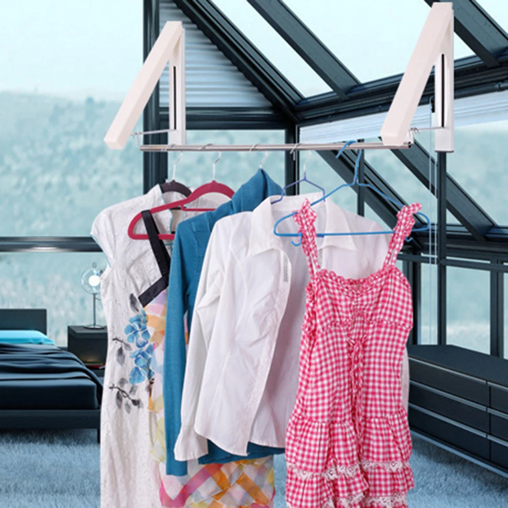 

Retractable Clothes Airer Washing Line Laundry Wall Mount Dryer Hanger Clothesline Outdoor Washing Line Drying Rack