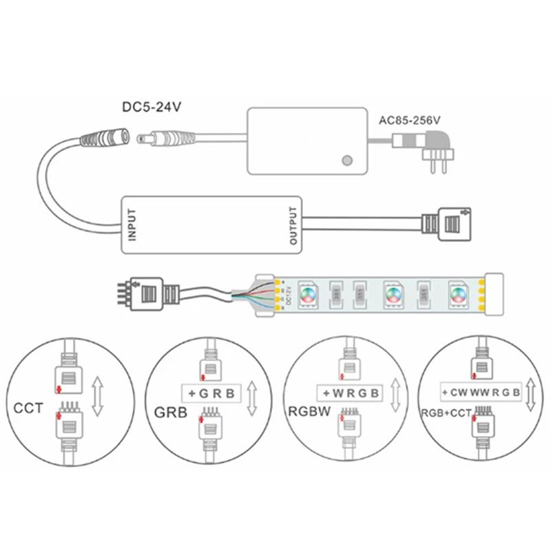 DC5-24V Mini Wireless RF RGB CCT LED Dimmer Controller Touch Remote Control for SMD Strip Dimming Background Light Lamp Bar