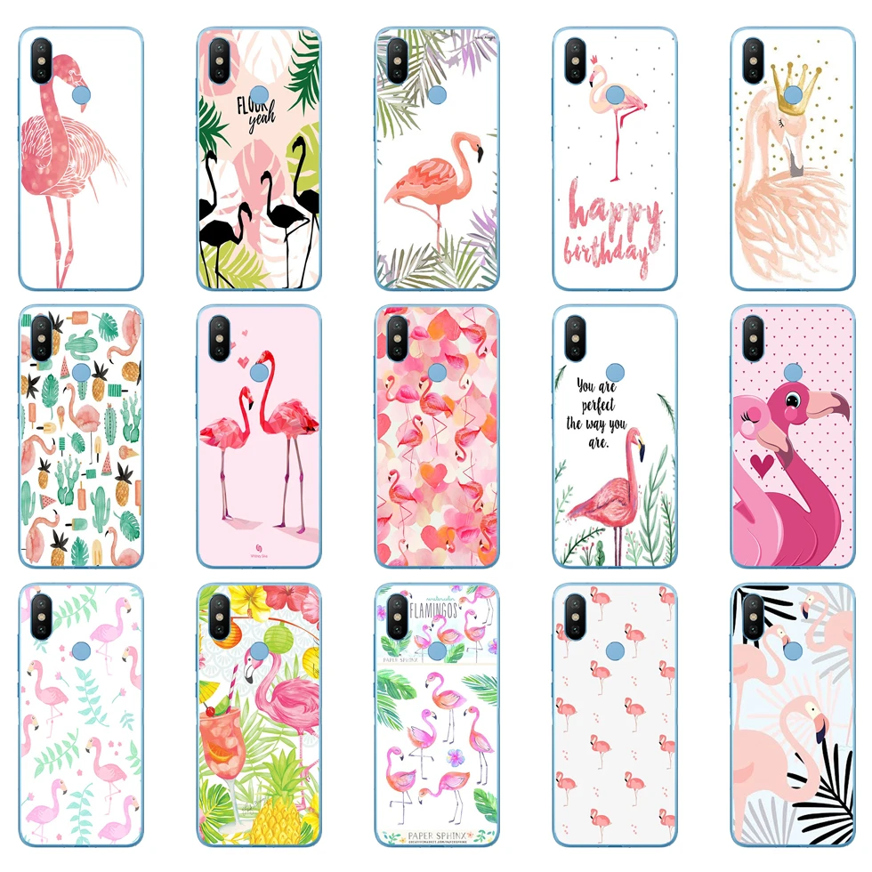 

37DD Hot Flamingo Phone Cases Summer Flamencos Soft Silicone Cover Case for Xiaomi Redmi 6 6a mi 8 a2 lite note 5 6 pro 7 case