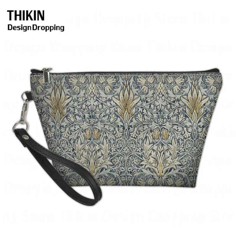 as picture THIKIN William Morris Pimpernel кожи с напечатанным узором косметический мешок для молодых девушек повседневные Цветочные макияж дорожный футляр Для женщин, моющийся набор, сумки - Цвет: as picture