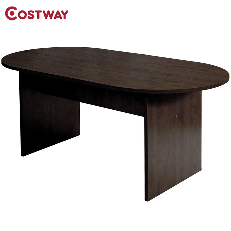 Giantex 69 X 35 Oval Conference Table With Rectangle Panel Base 6 People Engineered Wood Modern Design Meeting Table Aliexpress