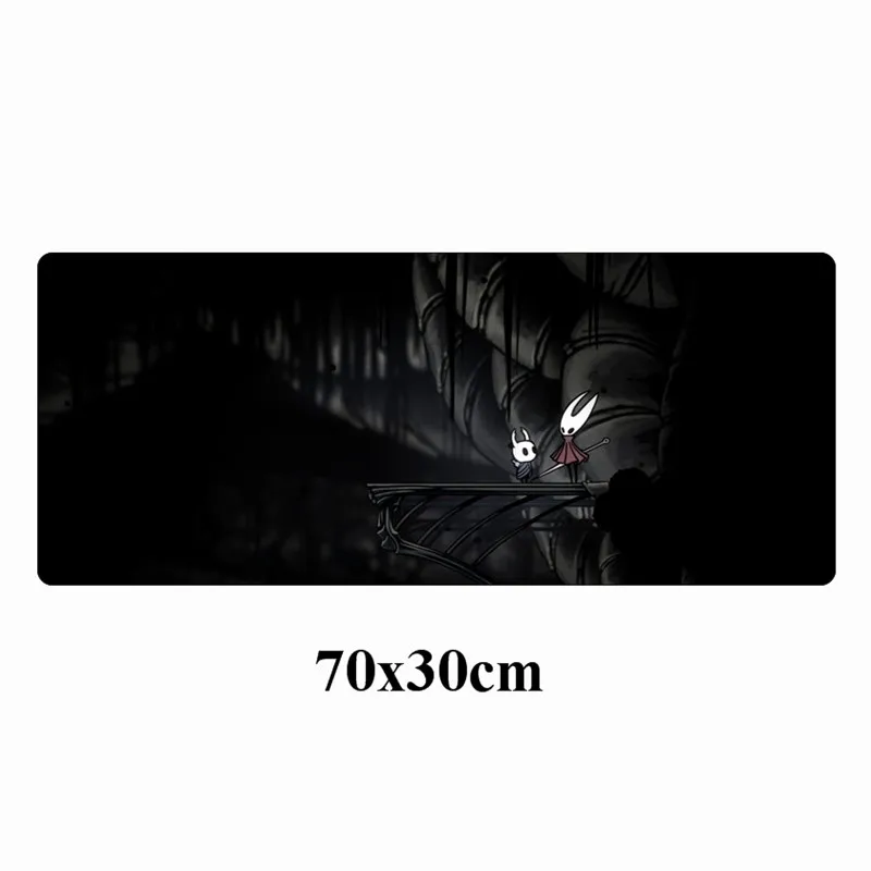 Черный 70x30 см полый игровой коврик для мыши рыцарь, мультяшный фиксирующий край, коврик для мыши геймер XXL, резиновый прочный большой коврик для ноутбука, компьютера, стола - Цвет: Черный