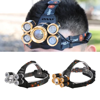 

Wear-resistant Ultra Bright Headlamp 5 LED Camping Headlight Head Lamp for Household Outdoor Sports Hunting Accessories
