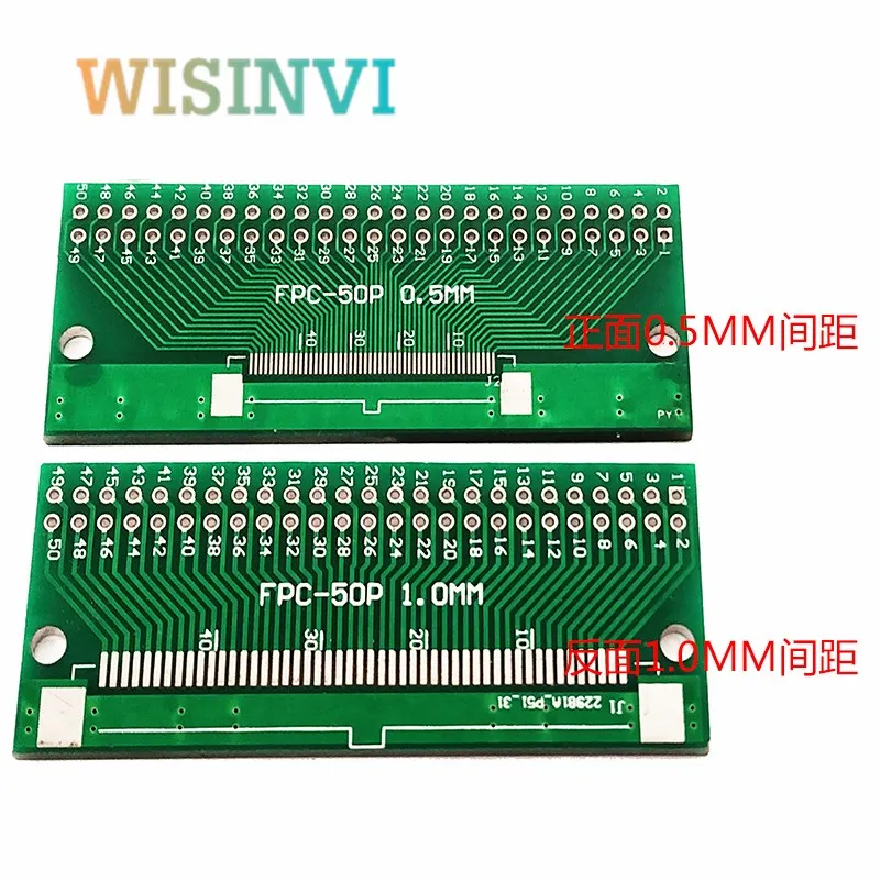 5 шт./лот двухсторонняя 0 мм 1 FFC FPC 50 P контактов до 2 54 DIP Moudle PCB плата адаптер