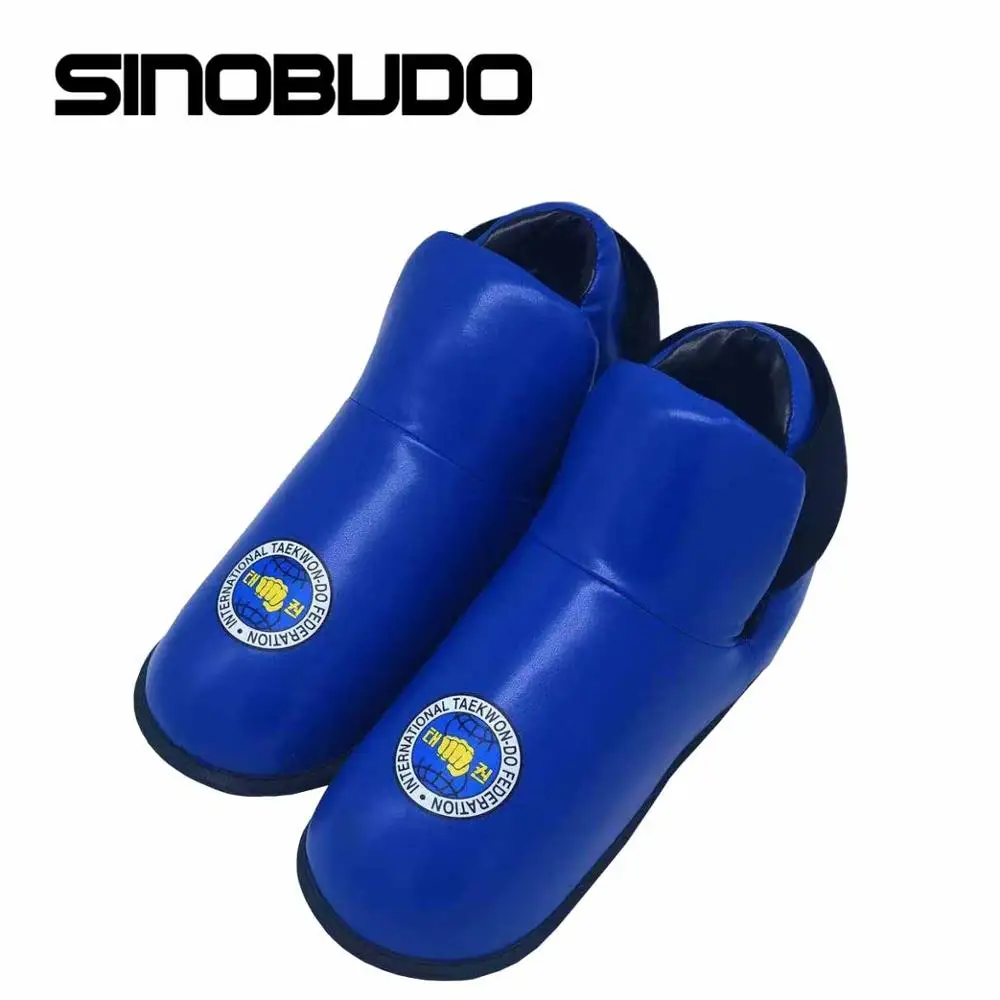 SINOBODU-guantes de Protector de ITF, un conjunto, cuero PU, artes marciales, equipo Protector de de Karate - AliExpress