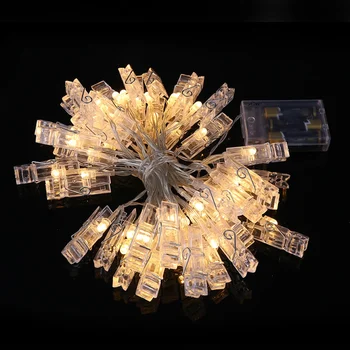 

5M LED String Light With 40 Photo Clip Ceremony Wedding Bedroom Party Decor Toggle Button Control Flicker Free Super Bright